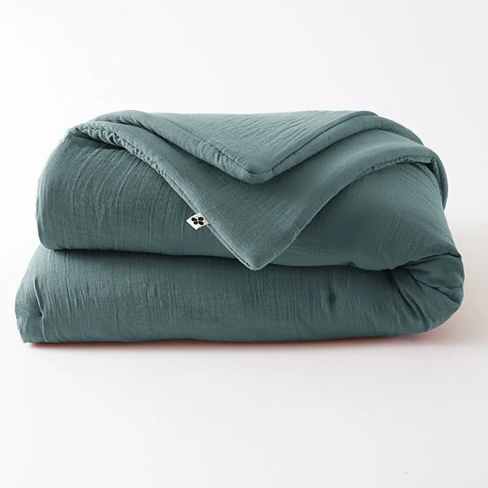 Edredon ou Bout de lit "Gaïa" toutes dimensions "Gaze de Coton" l'Effet Papillon - Gaia Canard - 180 x 240 cm