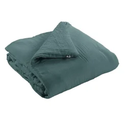 Edredon ou Bout de lit "Gaïa" toutes dimensions "Gaze de Coton" l'Effet Papillon - Gaia Canard - 180 x 240 cm