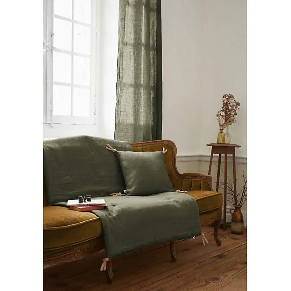 Edredon ou Bout de lit matelassé 90 x 200 cm "Soline" Lin lavé - Soline Thym