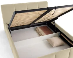 Elysia - lit coffre - 140x190 - en velours - sommier inclus - Lisa Design