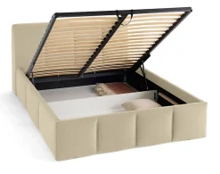 Elysia - lit coffre - 140x190 - en velours - sommier inclus - Lisa Design