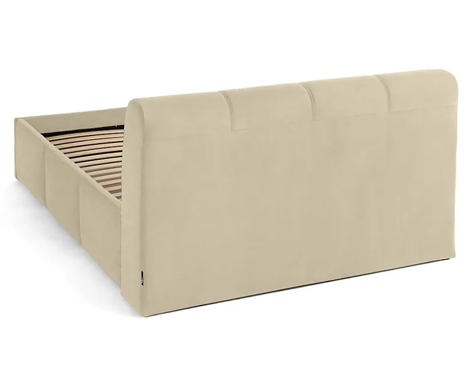 Elysia - lit coffre - 140x190 - en velours - sommier inclus - Lisa Design