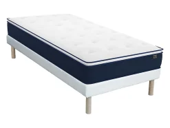 Ensemble 90 x 190 cm sommier + matelas ressorts ensachés et surmatelas intégré ép.24cm - ALTIER de YSMÉE
