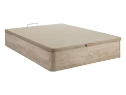 Ensemble 160 x 200 cm sommier coffre naturel clair + matelas ressorts ensachés 7 zones et accueil gel à mémoire de forme ép.23cm -