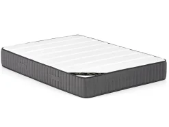 Ensemble 180 x 200 cm sommier coffre blanc + matelas hybride ressorts ensachés 7 zones et mousse haute résilience ép.26cm - AUDACE