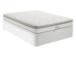 Ensemble 140 x 190 cm sommier coffre blanc + matelas ressorts ensachés 7 zones accueil TPE ép.28cm - ONEBIA de PALACIO