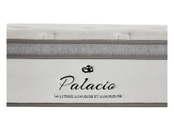 Ensemble 140 x 190 cm sommier coffre blanc + matelas ressorts ensachés 7 zones accueil TPE ép.28cm - ONEBIA de PALACIO