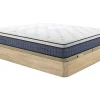 Ensemble 180 x 200 cm sommier coffre naturel clair + matelas ressorts ensachés 7 zones et accueil gel à mémoire de forme ép.23cm -