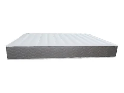 Ensemble 160 x 200 cm sommier coffre avec tiroir naturel clair + matelas mousse HD mémoire de forme et tissu 3D respirant ép.18cm