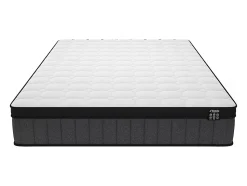 Ensemble 160 x 200 cm sommier coffre blanc + matelas hybride ressorts ensachés 7 zones et gel à mémoire de forme ép.25cm - TOLCA
