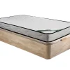 Ensemble 90 x 190 cm sommier coffre naturel clair + matelas mousse et coutil bambou ép.15cm - KANANI de NATUREA