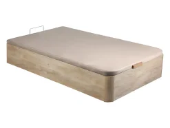 Ensemble 90 x 190 cm sommier coffre naturel clair + matelas mousse et coutil bambou ép.15cm - KANANI de NATUREA