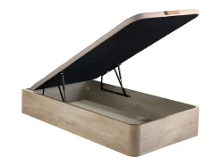 Ensemble 90 x 190 cm sommier coffre naturel clair + matelas mousse et coutil bambou ép.15cm - KANANI de NATUREA