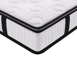 Ensemble 140 x 190 cm sommier coffre naturel clair + matelas ressorts ensachés surmatelas intégré ép.28cm - AMERICAN DREAM de