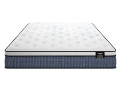 Ensemble 140 x 190 cm sommier tapissier + matelas ressorts ensachés 7 zones et accueil gel à mémoire de forme ép.23cm - VARNO de