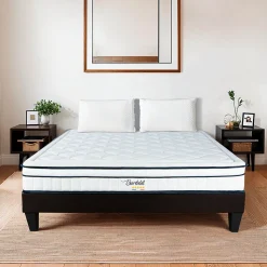 Ensemble Bartoldi 160x200 cm Matelas Ressorts ensachés + Sommier Bois