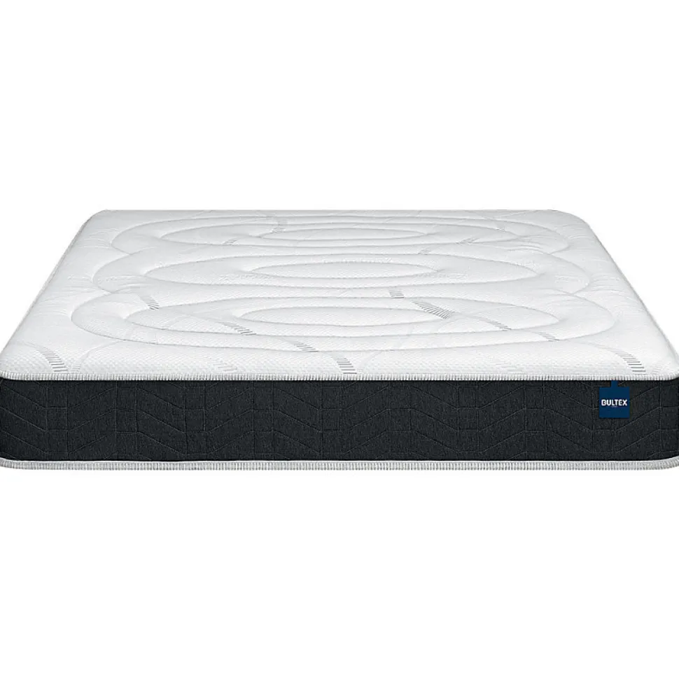 Ensemble Bultex ULTIMUM + Sommier confort ferme vigoroso deco + pieds 180x200 Jersey Gris foncé Mousse