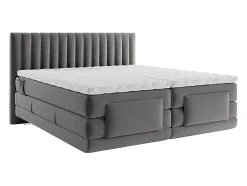 Ensemble complet boxspring tête de lit coutures verticales + sommiers relaxation électrique + matelas + surmatelas - 2 x 80 x 200