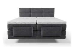 Ensemble complet boxspring tête de lit capitonnée + sommiers relaxation électrique + matelas + surmatelas - 2 x 80 x 200 cm -