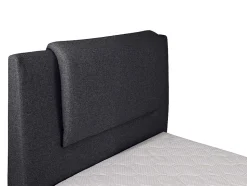 Ensemble complet boxspring tête de lit + sommiers relaxation électrique + matelas + surmatelas - 100 x 200 cm - Tissu - Anthracite