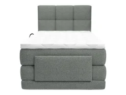 Ensemble complet boxspring tête de lit capitonnée + sommiers relaxation électrique + matelas + surmatelas - 100 x 200 cm - Tissu -