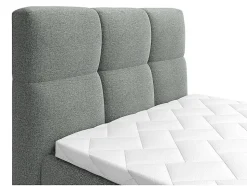 Ensemble complet boxspring tête de lit capitonnée + sommiers relaxation électrique + matelas + surmatelas - 100 x 200 cm - Tissu -