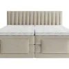 Ensemble complet boxspring tête de lit coutures verticales + sommiers relaxation électrique + matelas + surmatelas - 2 x 90 x 200