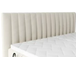 Ensemble complet boxspring tête de lit coutures verticales + sommiers relaxation électrique + matelas + surmatelas - 2 x 90 x 200