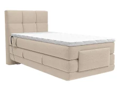 Ensemble complet boxspring tête de lit capitonnée + sommiers relaxation électrique + matelas + surmatelas - 100 x 200 cm - Tissu -