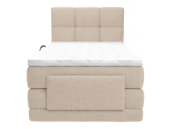 Ensemble complet boxspring tête de lit capitonnée + sommiers relaxation électrique + matelas + surmatelas - 100 x 200 cm - Tissu -