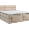 Ensemble complet boxspring tête de lit capitonnée + sommiers relaxation électrique + matelas + surmatelas - 2 x 80 x 200 cm -