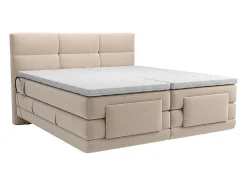 Ensemble complet boxspring tête de lit capitonnée + sommiers relaxation électrique + matelas + surmatelas - 2 x 80 x 200 cm -