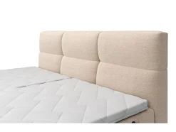 Ensemble complet boxspring tête de lit capitonnée + sommiers relaxation électrique + matelas + surmatelas - 2 x 80 x 200 cm -
