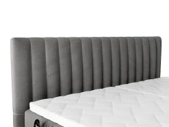 Ensemble complet boxspring tête de lit coutures verticales + sommiers relaxation électrique + matelas + surmatelas - 2 x 90 x 200