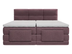 Ensemble complet boxspring tête de lit capitonnée + sommiers relaxation électrique + matelas + surmatelas - 2 x 90 x 200 cm -