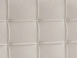 Ensemble complet boxspring tête de lit capitonnée + sommier + matelas + surmatelas - 180 x 200 cm - Tissu - Beige - INAO de YSMÉE