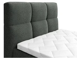 Ensemble complet boxspring tête de lit capitonnée + sommiers relaxation électrique + matelas + surmatelas - 100 x 200 cm - Tissu -