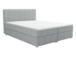 Ensemble complet boxspring tête de lit + sommier + matelas + surmatelas - 180 x 200 cm - Tissu - Gris clair - ONAN de YSMÉE
