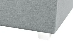 Ensemble complet boxspring tête de lit + sommier + matelas + surmatelas - 180 x 200 cm - Tissu - Gris clair - ONAN de YSMÉE