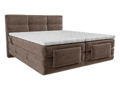 Ensemble complet boxspring tête de lit capitonnée + sommiers relaxation électrique + matelas + surmatelas - 2 x 80 x 200 cm -