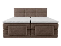 Ensemble complet boxspring tête de lit capitonnée + sommiers relaxation électrique + matelas + surmatelas - 2 x 80 x 200 cm -