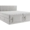 Ensemble complet boxspring tête de lit coutures verticales + sommiers relaxation électrique + matelas + surmatelas - 2 x 80 x 200