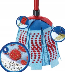 Ensemble complet de seau avec balai à franges, poignée et essoreuse torsion, capacité 10 L