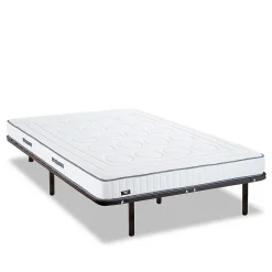 Ensemble Cristal 90x190 cm Matelas Mousse + Sommier Métal