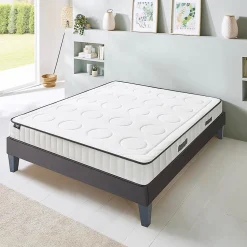 Ensemble Cristal 140x200 cm Matelas Mousse + Sommier Bois