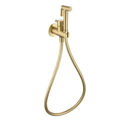 Ensemble douchette hygiénique WC SKY BATH or brossé PVD Inox S304 série HARMONY