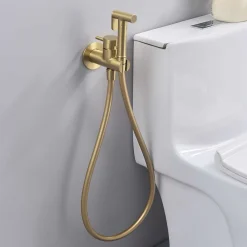 Ensemble douchette hygiénique WC SKY BATH or brossé PVD Inox S304 série HARMONY