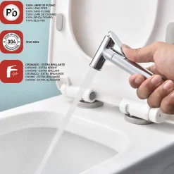 Ensemble douchette hygiénique WC SKY BATH chromé Inox S304 série HARMONY