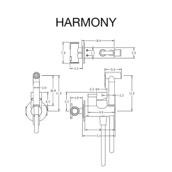 Ensemble douchette hygiénique WC SKY BATH chromé Inox S304 série HARMONY