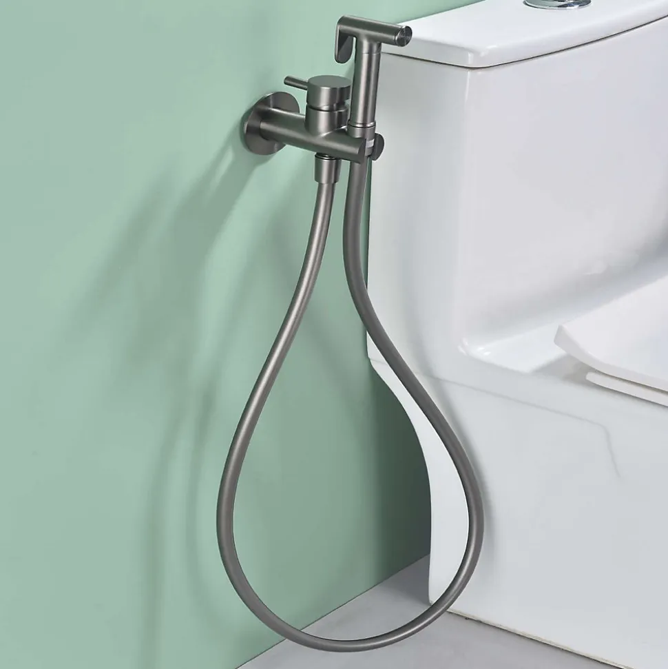 Ensemble douchette hygiénique WC SKY BATH black gun metal PVD Inox S304 série HARMONY